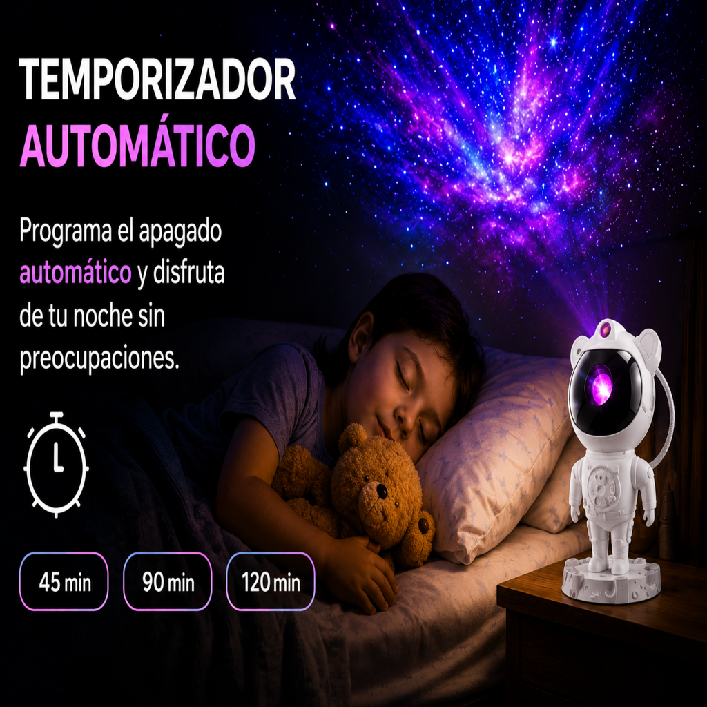 🚀 Proyector Astronauta Bluetooth de Nebulosas y Estrellas 360°