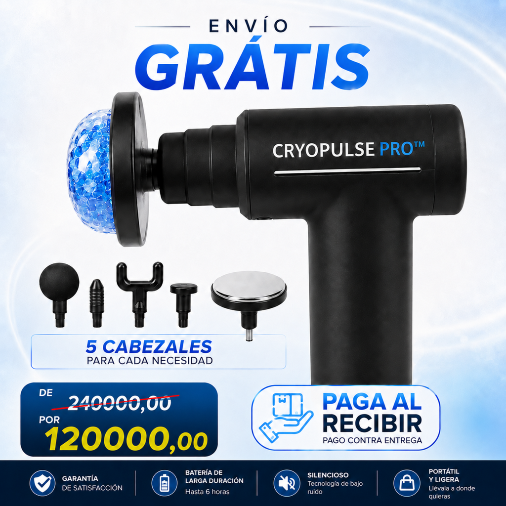 CryoPulse Pro™ – Pistola de Masaje con Terapia Fría y Caliente