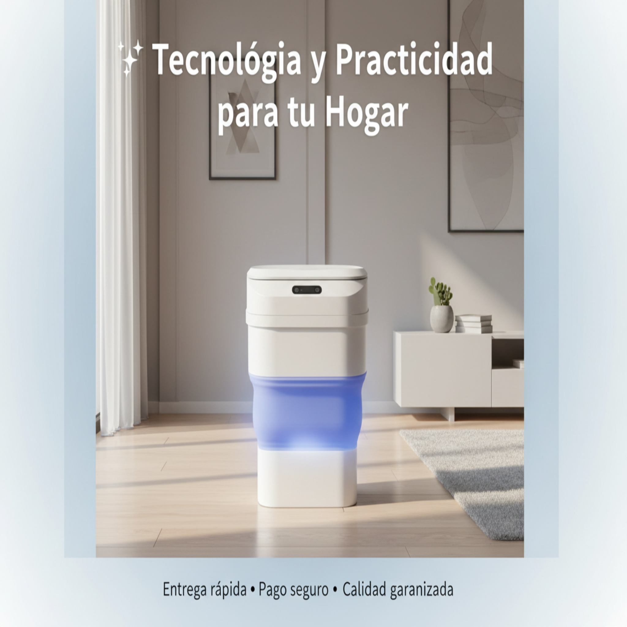 FlexiSense™ ⭐⭐⭐⭐⭐  Basurero Inteligente Plegable con Sensor Automático.